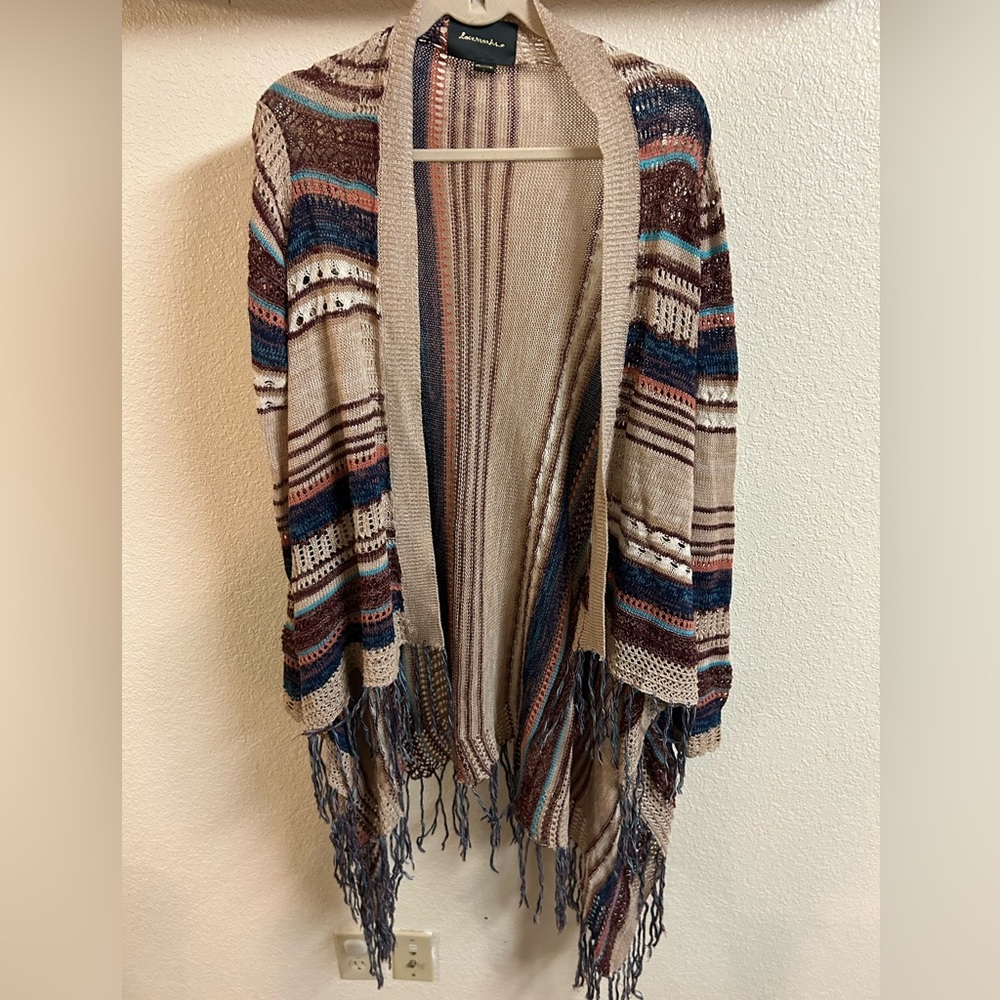 Crocheted Fringe Boho Open Front Duster/Cardigan … - image 1